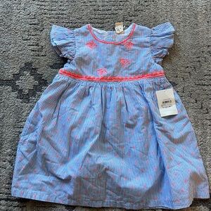 NWT Nordstrom Tucker & Tate Girls 2 Piece Dress Set 100% Cotton Size 24M